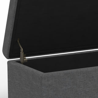 Avalon Extra Large Storage Ottoman Bench, Slate Grey
