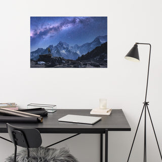 Stone Mountains and Milky Way Night Landscape Photo Loose Wall Art Print, 24" X 36"