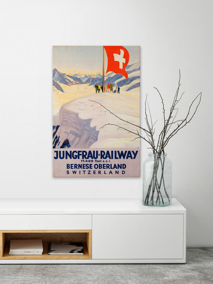 "Jungfrau Railway" Painting Print on Wrapped Canvas, 40"x60"