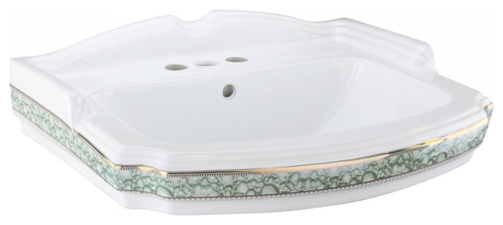 Sink Basin Only India Reserve Bathroom Sink Green and Gold Basin Only
