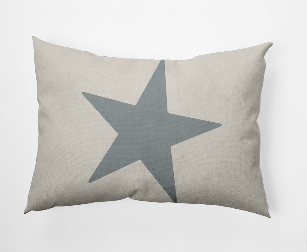 14x20" Big Star Nautical Decorative Indoor Pillow, Dusty Smoke