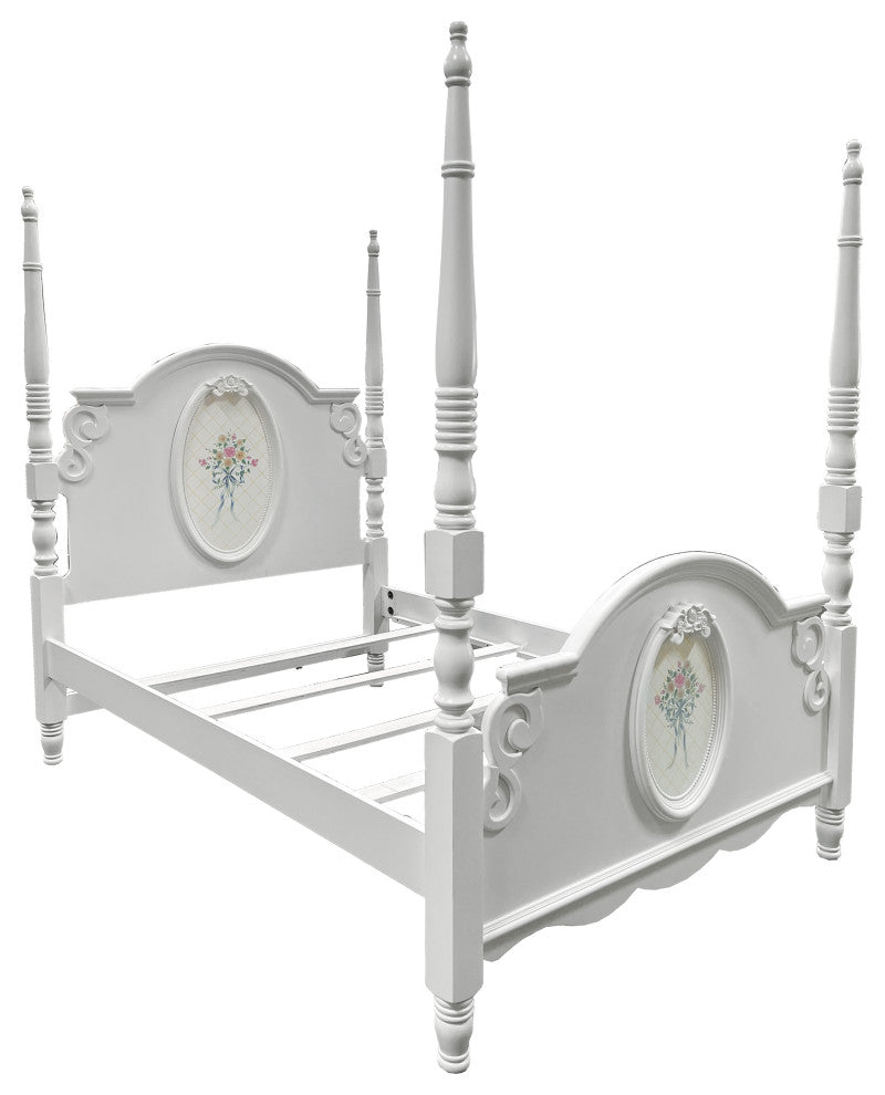 ACME Flora Full Bed, Poster, White Finish