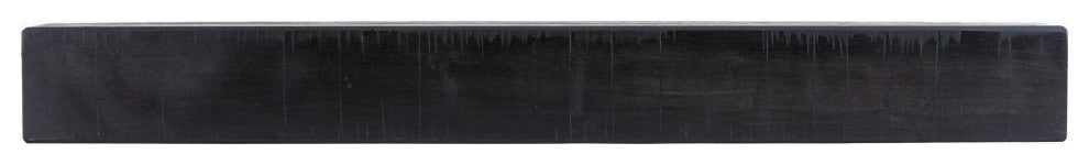Rustic Fireplace Mantel Shelf, Midnight Black, 72"