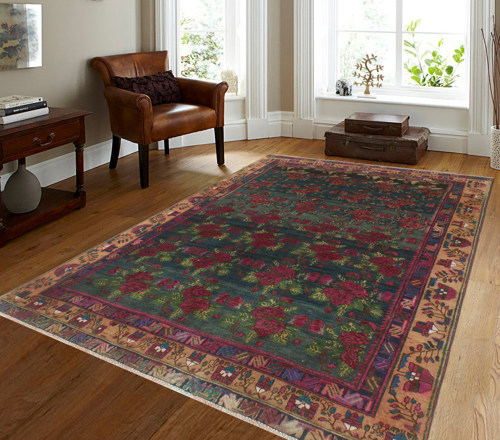 Fine Vintage Distressed Kulwa Blue Rug