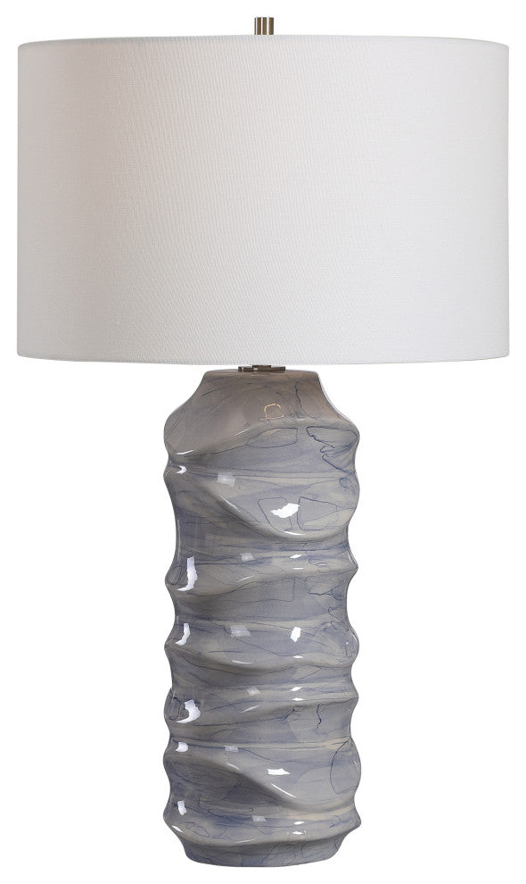 Uttermost Waves Blue & White Table Lamp