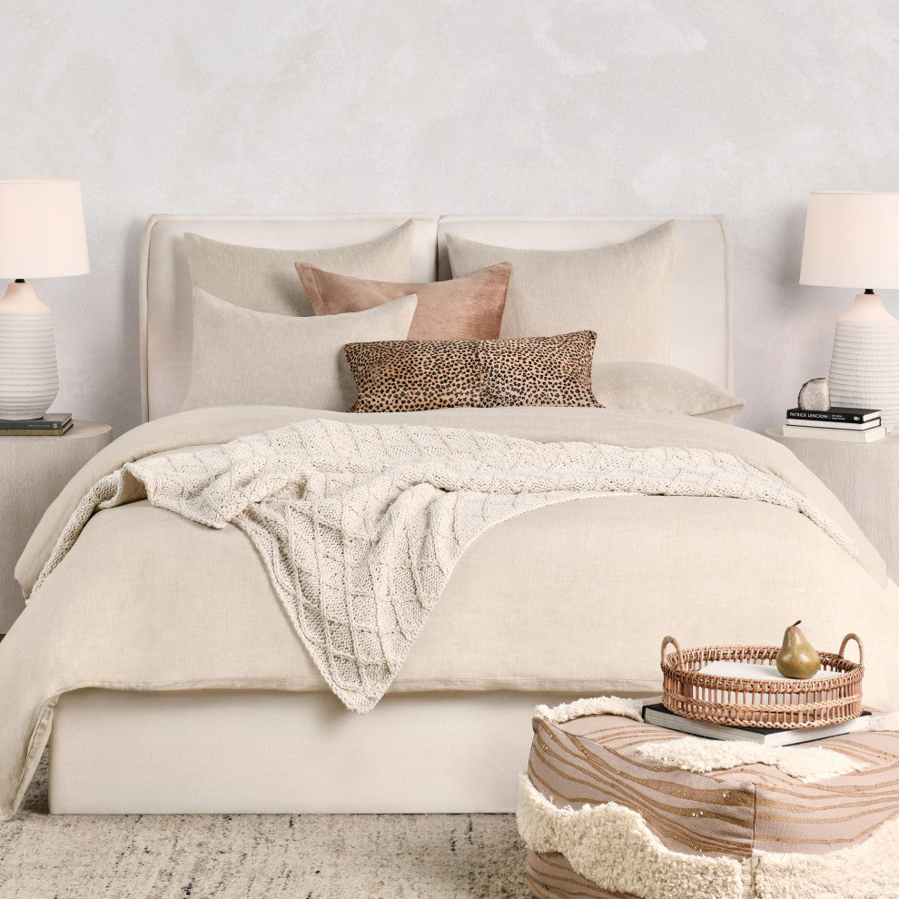 Jayson Linen Cashmere Blend Duvet by Kosas Home, Beige, King