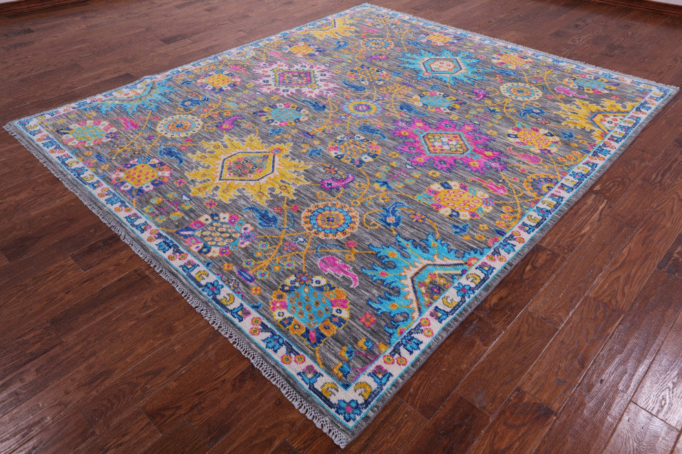 Turkish Oushak Handmade Wool Rug 8' 3" X 9' 7" - Q15670