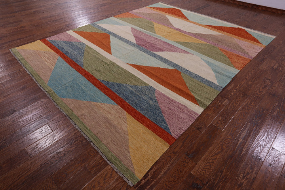 Kilim Flat Weave Wool On Wool Rug 9' 4" X 12' 0" - Q12601