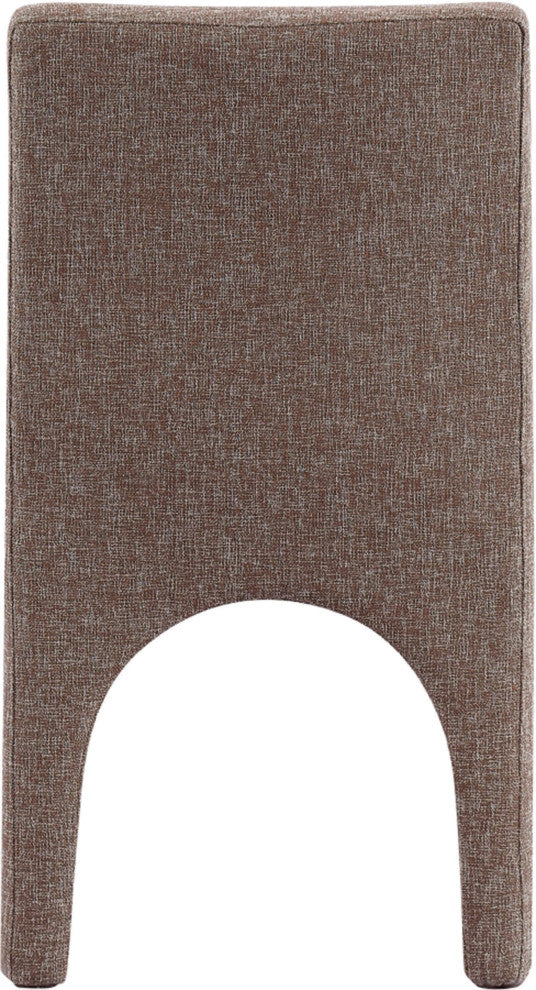 Gramercy Linen Textured Fabric Upholstered Dining Chair, Set of 2, Brown