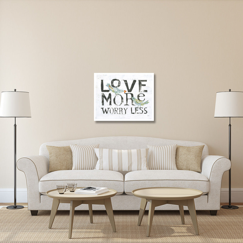 "Love More Worry Less" Digital Paper Print by Kellie Day, 37"x30"