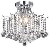 Amelia 3-Light Flush Mount, Chrome With Clear Royal Cut Crystal