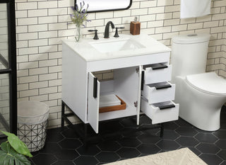 Home Living 22" Modern White-Light Bathroom Vanity