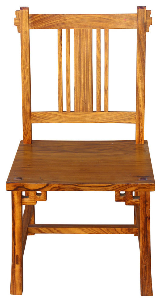 Quality Handmade Solid Zebra Wood Bar Back Simple Design Chair