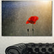 Lone Red Puppy Flower under Lights, Flowers Canvas Wall Artwork, 40"x30"