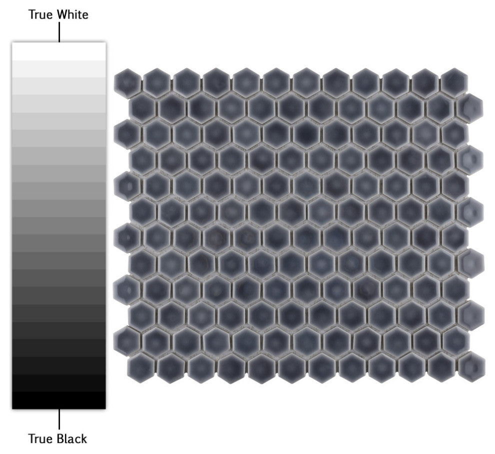Hudson 1" Hex Imperial Grey Porcelain Floor and Wall Tile