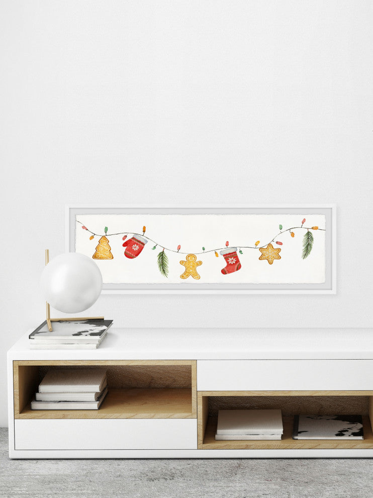 "Crafty Christmas Decor" Framed Painting Print, 45x15