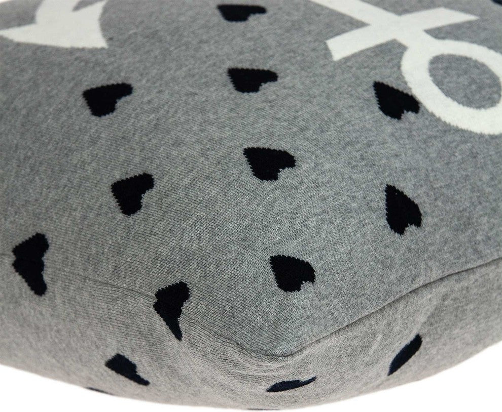 Casual Square Grey Nautical Anchor Accent Pillow