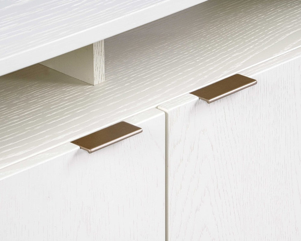 Ambrose Modular Media Stand, Champagne Gold, Cream