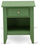Mid Century Night Stand For Bedroom, 1 Wooden Drawer, Clover Green Finish