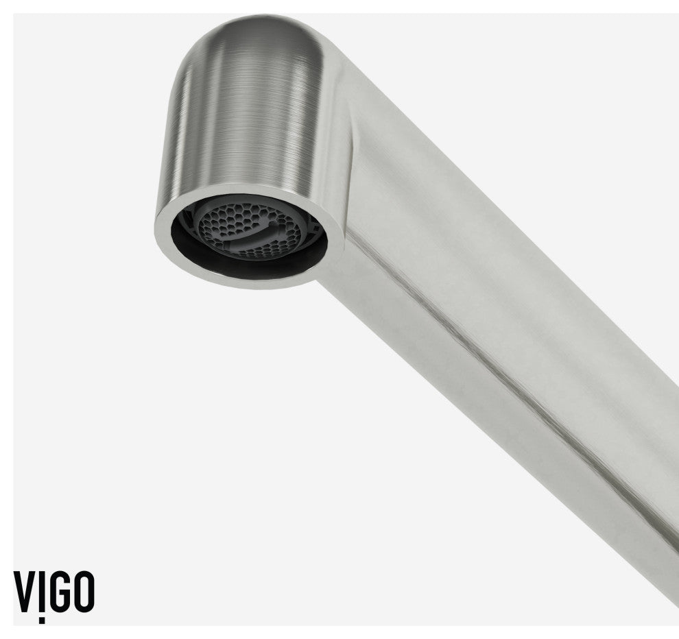 VIGO Jewel 11 in. H Single Handle Kitchen Bar Faucet, Stainless Steel