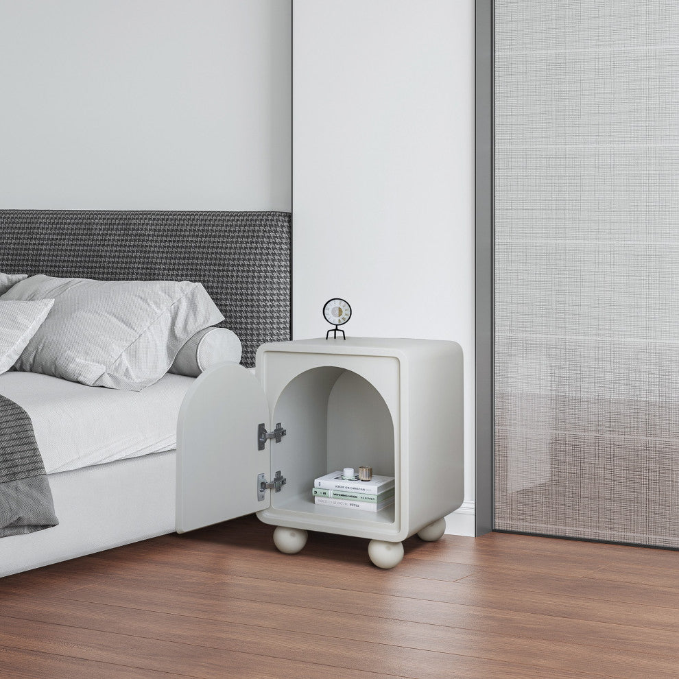 Modern Night Stands with Arched Cabinet Door, Ecological Board