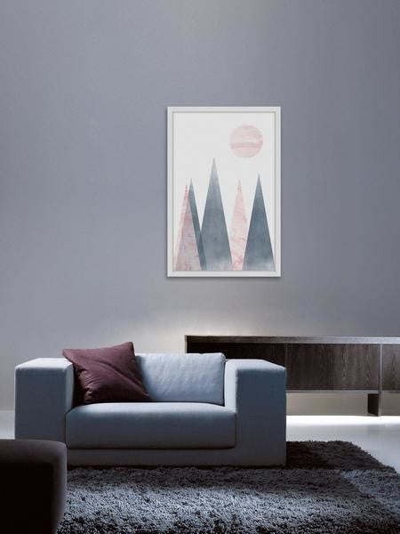 "Striped Moon" Framed Painting Print, 16"x24"