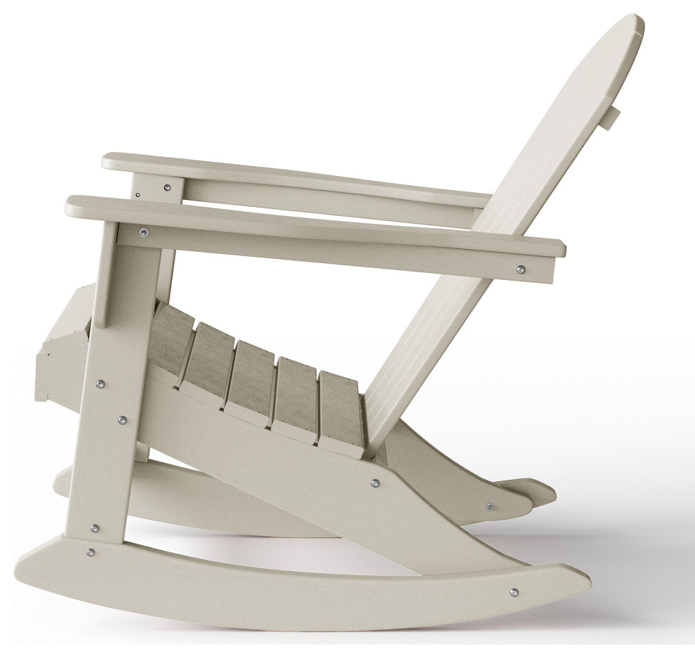 WestinTrends Outdoor Patio Adirondack Rocking Chair Lounger, Porch Rocker, Sand