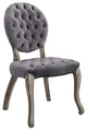 Exhibit French Vintage Dining Performance Velvet Side Chair, Gray