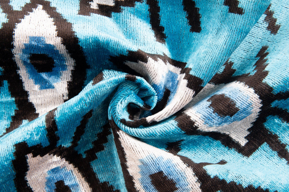 Canvello Velvet Evil Eye Pillow 16x24 Feather Down Insert Vibrant Blue Accent