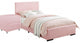 Pink Upholstered Full Platform Bed With Nightstand