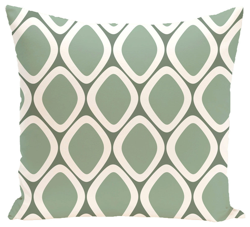 Pebbles Geometric Print Outdoor Pillow, Wintergreen, 20"x20"