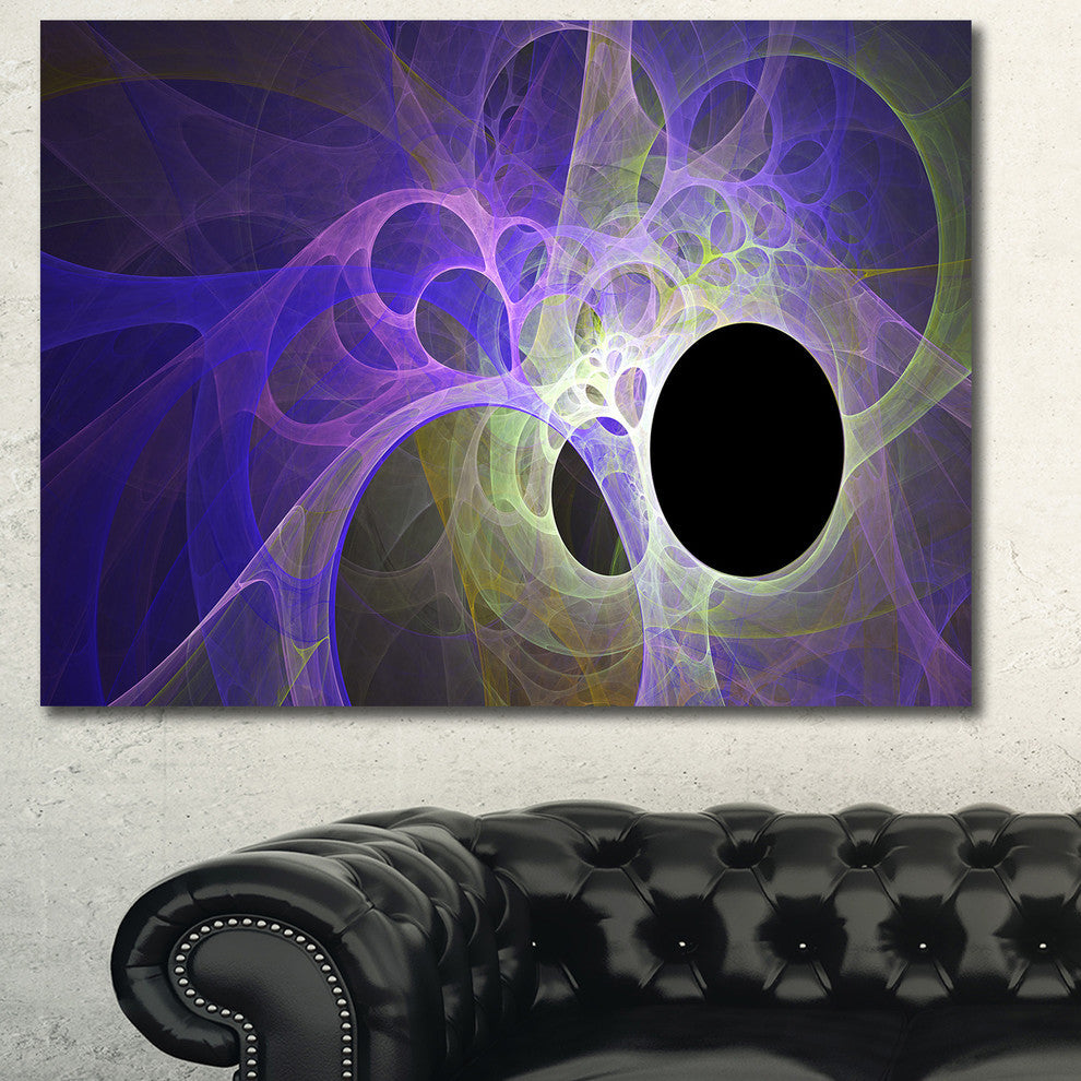 Blue Fractal Angel Wings, Abstract Wall Art Canvas, 40x30