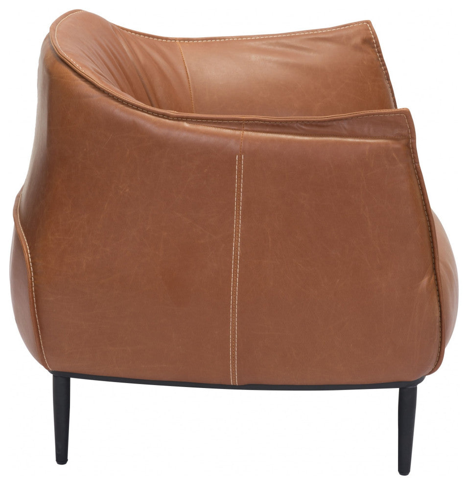 Terra Cotta Kiss Cozy Faux Leather Accent Chair
