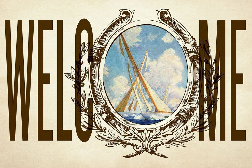 "Ship Welcome" Painting Print on Wrapped Canvas