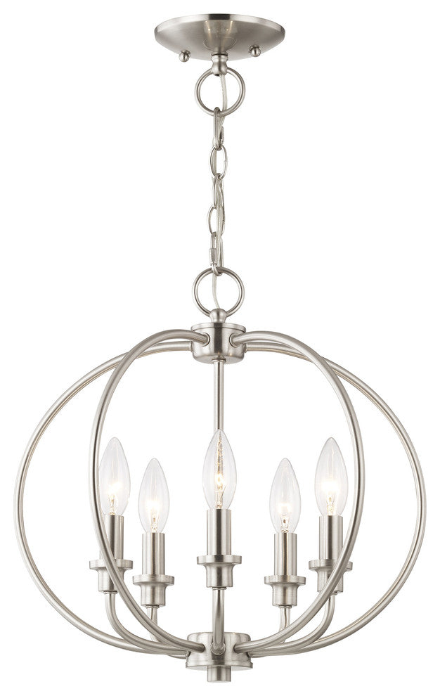 Milania Convertible Chain-Hang and Ceiling Mount, Antique Brass, Brushed Nickel