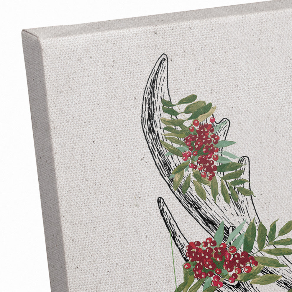 Christmas Deer Antler Ornaments 16x20 Canvas Wall Art