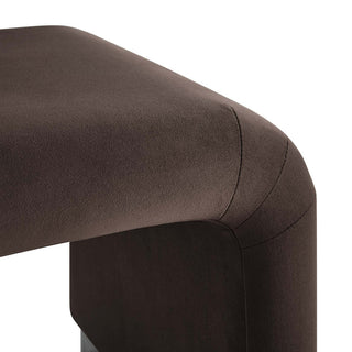 Koda Performance Velvet Waterfall Stool - Black Chocolate Brown
