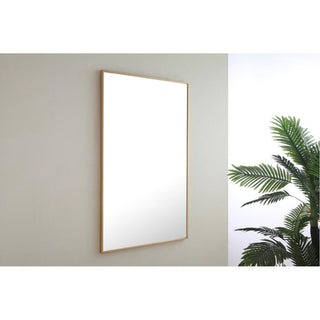 Elegant Eternity Metal Frame Rectangle Mirror 28 Inch Brass