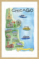 "Blue Chicago" Framed Painting Print, 16"x24"