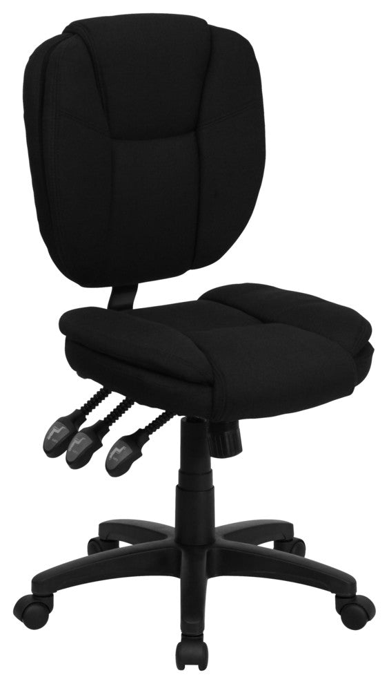 Flash Furniture Mid Back Ergonomic Office Swivel Chair in Black