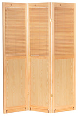 6' Tall Adjustable Shutter Room, Natural, 3 Panel