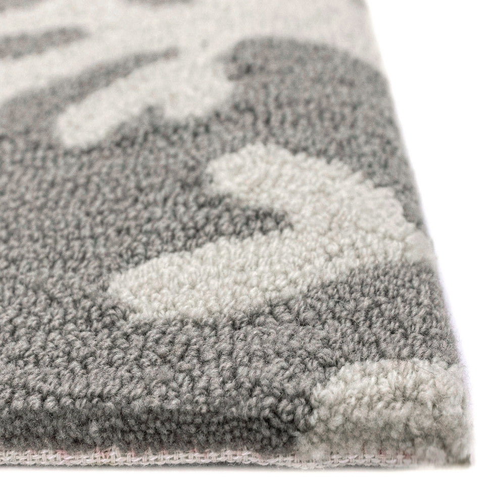 Capri Coral Border Indoor/Outdoor Rug, Silver, 2'6x4'
