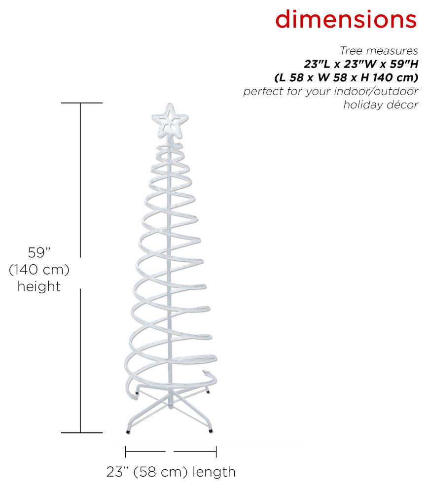 Spiral 5 Foot Christmas Tree with Multicolor LED Lights