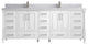 Aberdeen 84 Double Sink Bath Vanity in White 2" Calacatta Nuvo