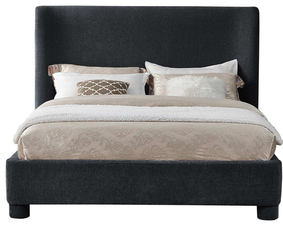Penny Bed, Black, King, Chenille Fabric