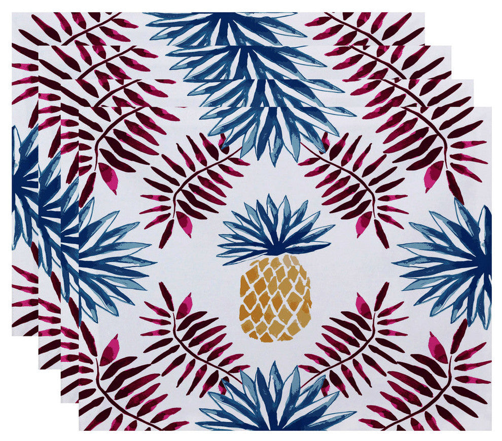 Pineapple and Spike, Geometric Print Placemat, Purple