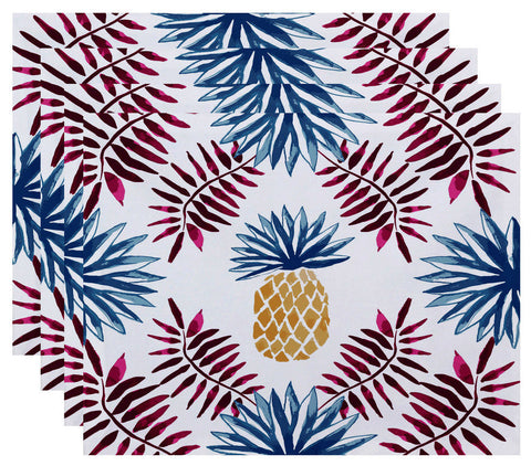Pineapple and Spike, Geometric Print Placemat, Purple