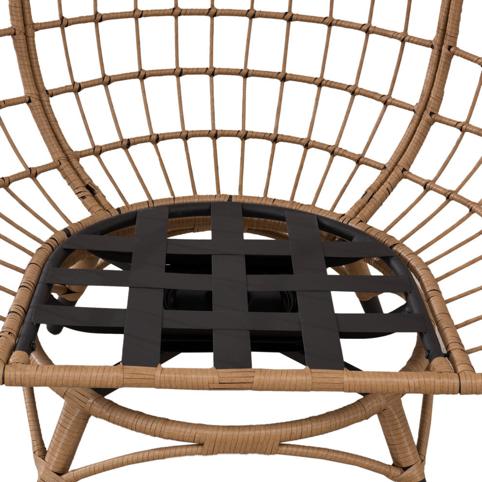 Sunjoy Light Brown Swivel Egg Cuddle Chair
