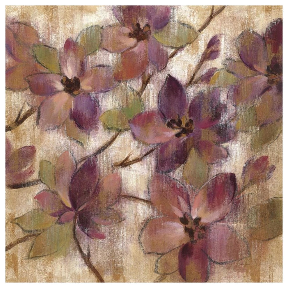 "Magenta Branch II" Digital Paper Print by Silvia Vassileva, 38"x38"