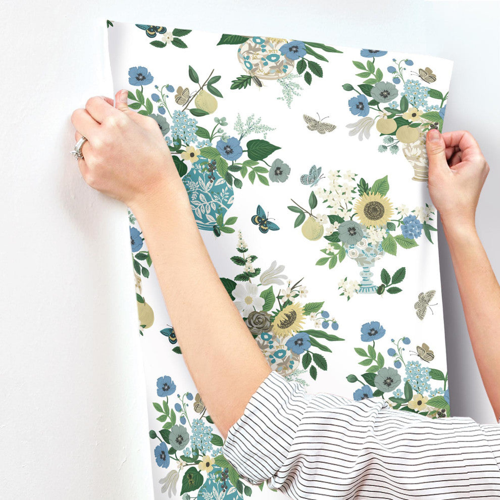 Flower Studies Blue Wallpaper
